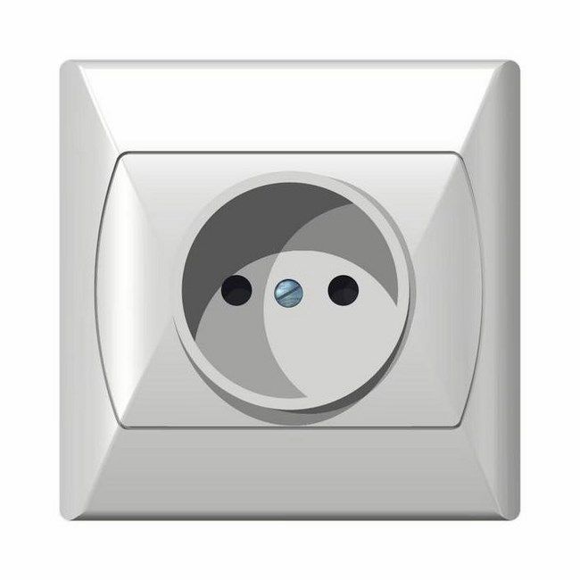 Gniazdo pojedyncze Ospel Akcent bez uziemienia białe