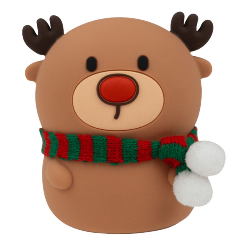 Lampka nocna LED Reniferek z szalikiem Marys brązowa dla dzieci ciepła barwa 2800K 1W bezprzewodowa USB-C 110x95x123 mm