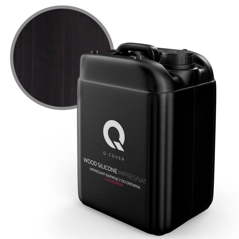 Impregnat Barwiący do Drewna z Silikonem 2w1 Q-Cover Czarny 10L