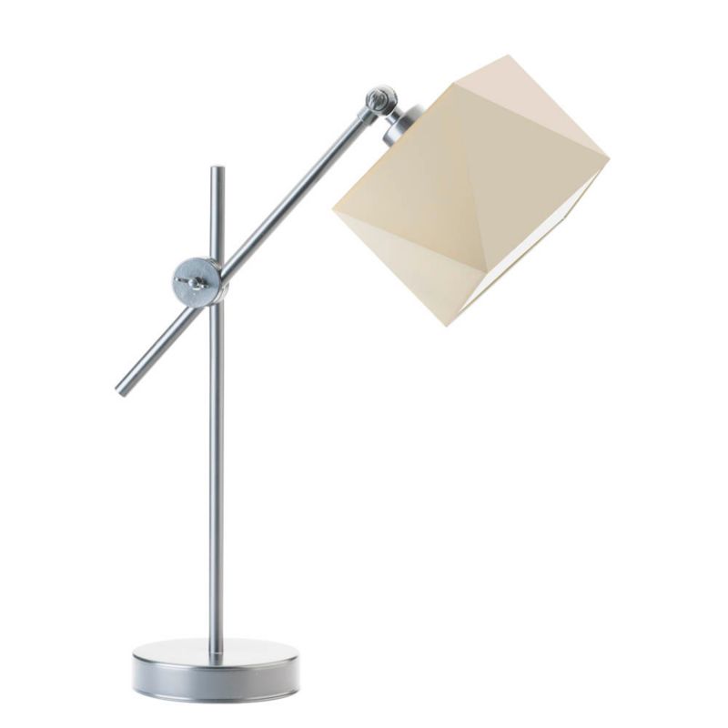 Lampka Nocna Volta Light Factory Modern Abażur Srebrny/Ecru Diament 1xE27 1szt.