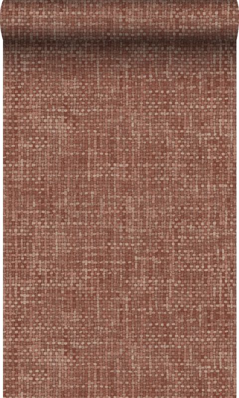 Tapeta Origin Wallcoverings tkana lniana tekstura czerwonobrąz 50 x 900 cm - 1 rol.