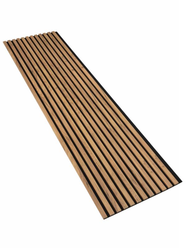 Lamele na Płycie Czarnej Ścienne SunWood 275x55cm Panele Dekoracyjne Dąb Craft Złoty 1 szt.