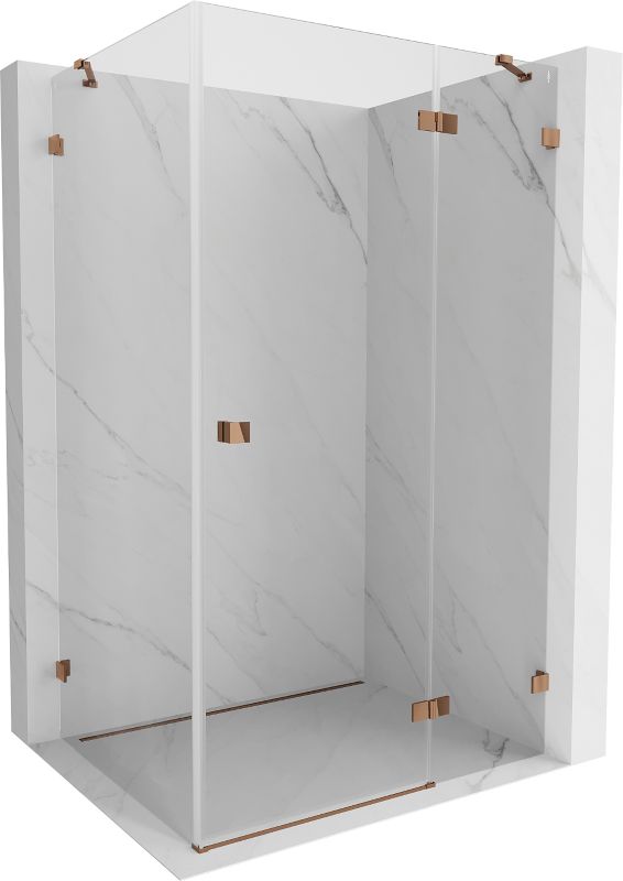 Kabina prysznicowa prostokątna Mexen Lunar różowe złoto 80x70 1 szt.