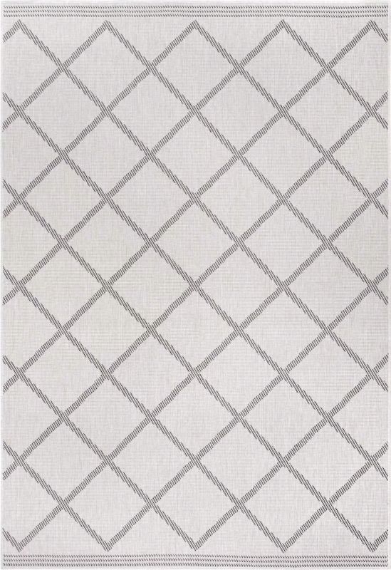 Dywan Mojdywan na taras 160x230cm,kremowo czarny dwustronny płaskotkany sznurkowy 1 szt.