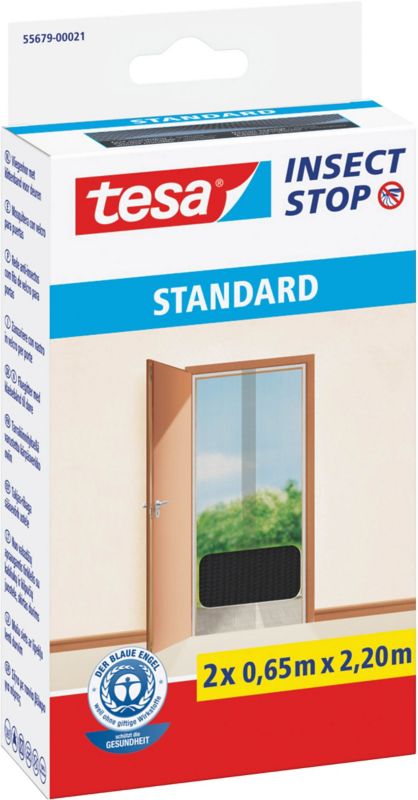 Moskitiera drzwiowa Tesa Standard 1,2 x 2,2 m czarna