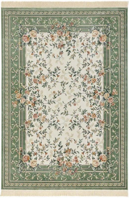 Dywan Nouristan do salonu 195x300cm tradycyjny, klasyczny kremowo zielony wzór 1 szt.