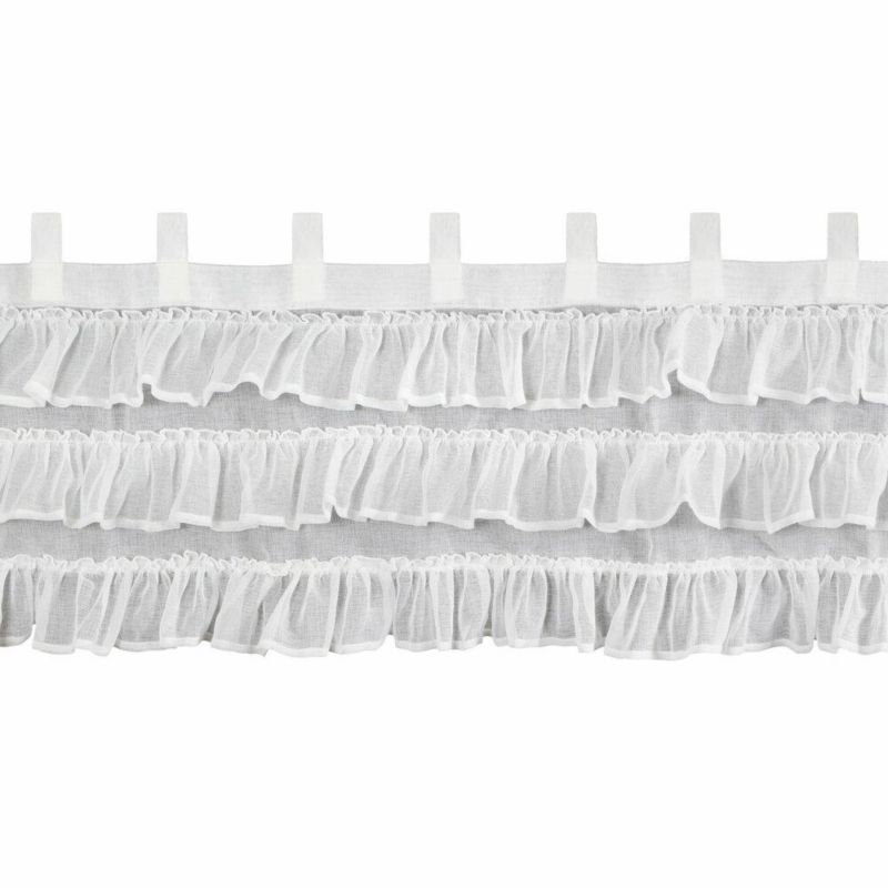 Firana zazdrostka LILIA Eurofirany 45 x 150 cm biała etamina zdobiona falbankami 1 szt.