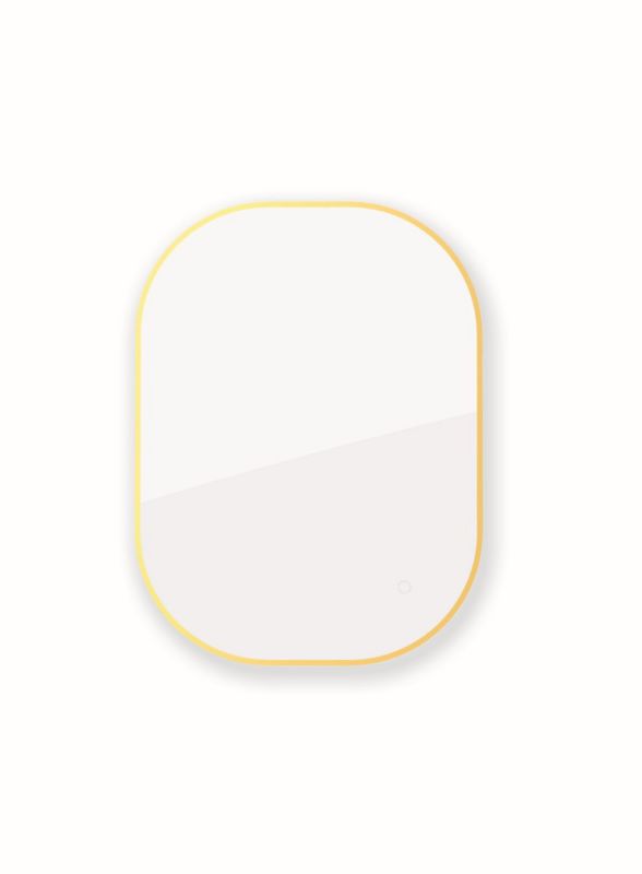 Lustro łazienkowe Oltens Nordlis LED podświetlenie 60x80 cm mata grzewcza rama złoto szczotkowane 1 szt.