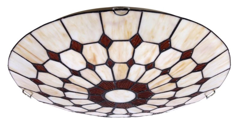 Plafon Rabalux Marvel brązowo-wielokolorowy Tiffany 2 x E27 x 60W IP20 wym: 9 x 40 x 40 cm - 1 szt.