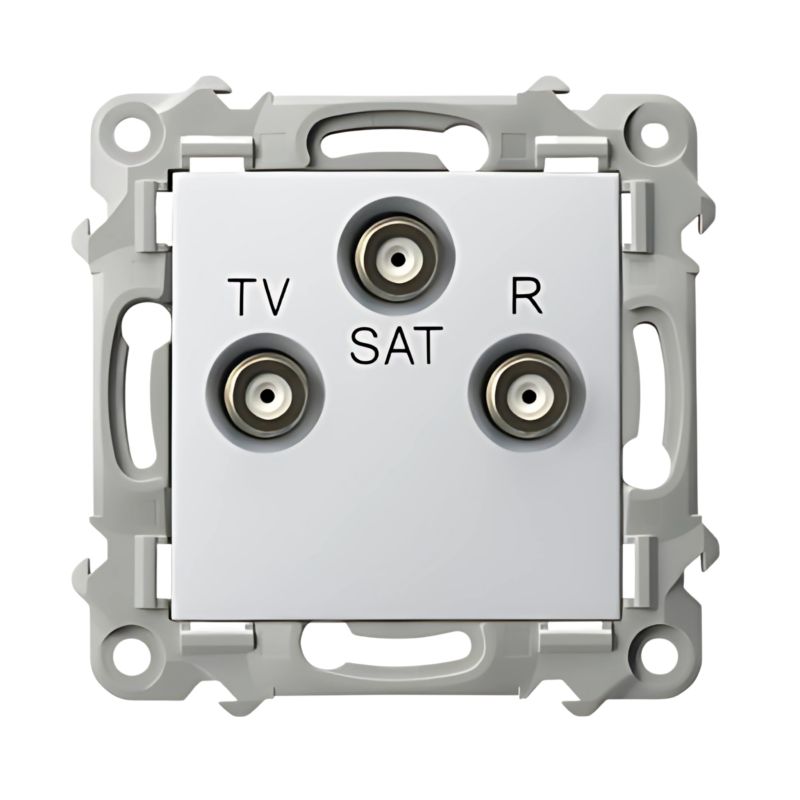 Gniazdo Antenowe RTV/SAT Końcowe Ospel Biały Szafir Podtynkowe 1 szt.