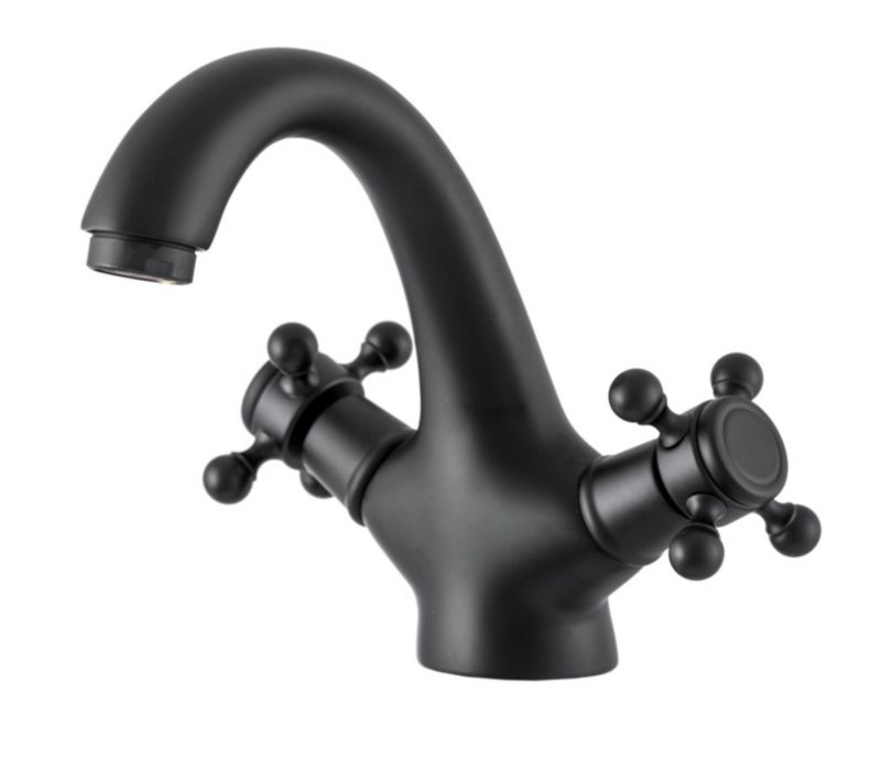 Bateria Umywalkowa Retro Czarna Granitan Stojąca Łazienkowa 1 szt.