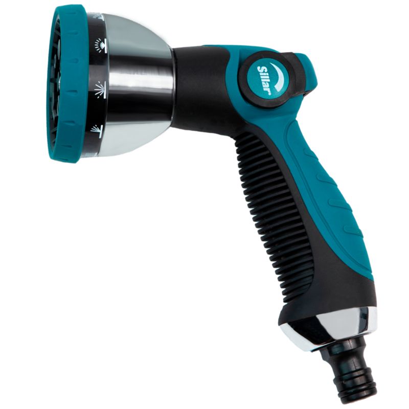 Zraszacz ogrodowy, Sillar, pistolet do węża ogrodowego, do podlewania roślin, nawadniania, 10 funkcji strumienia, 1szt.