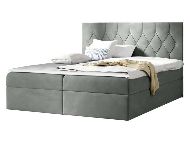 Łóżko kontynentalne MIRJAN 24 Sky 140x200 jasny szary 1 szt.