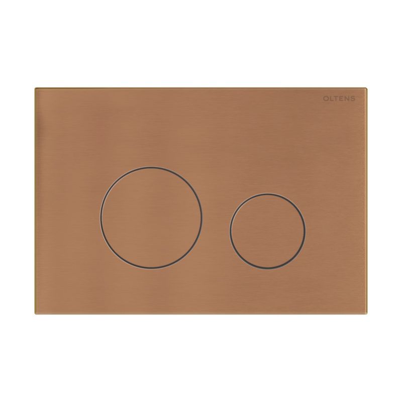 Przycisk spłukujący Oltens Lule, miedź szczotkowana, do stelaża WC, 3/6 L, 22x15cm, 1 szt.