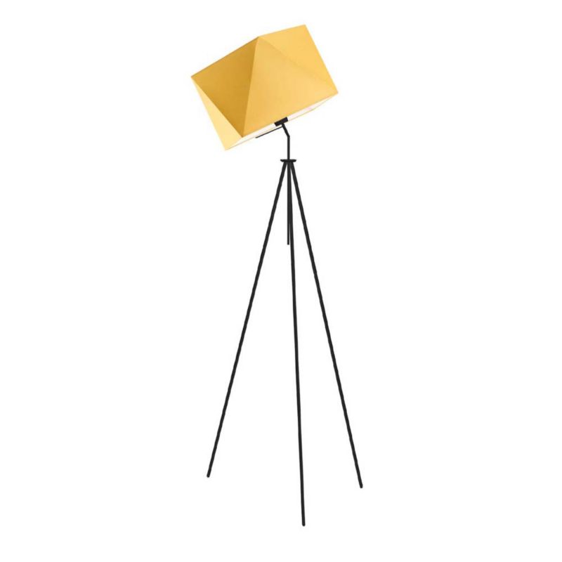 Lampa stojąca Volta Light Factory podłogowa przegubowa regulowana trójnóg z abażurem musztardowy diament DECO 1szt.