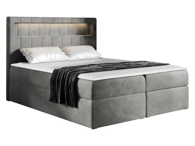 Łóżko kontynentalne MIRJAN 24 Aspen 160x200 platynowy szary 1 szt.