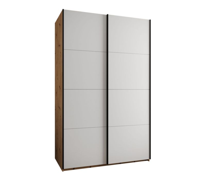 Szafa przesuwna Abiks LUX wysoka szer.160cm artisan/biały/czarny 1szt.