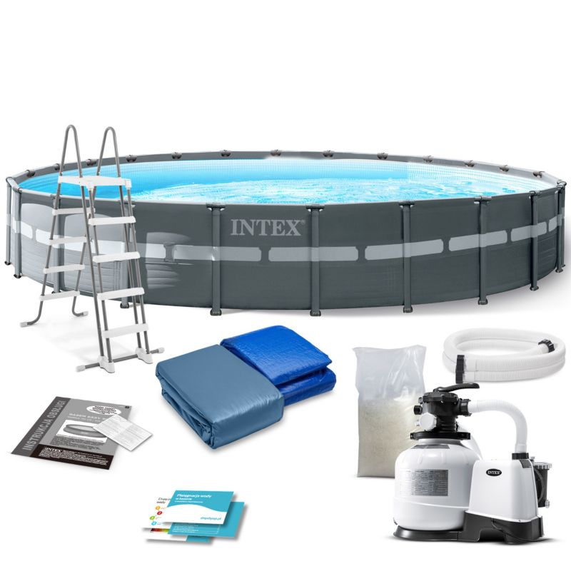 Basen ogrodowy stelażowy Intex 732x132cm pompa piaskowa 26340-6W1 1szt.