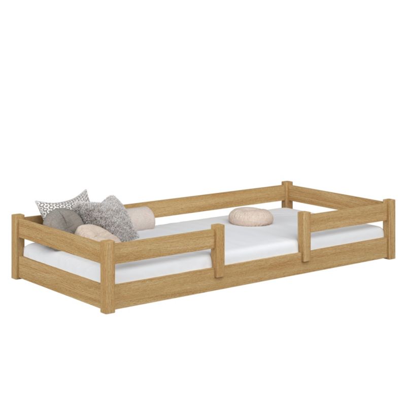 Dębowe łóżko N-WOOD niskie N01 dąb naturalny 80x180 1szt.