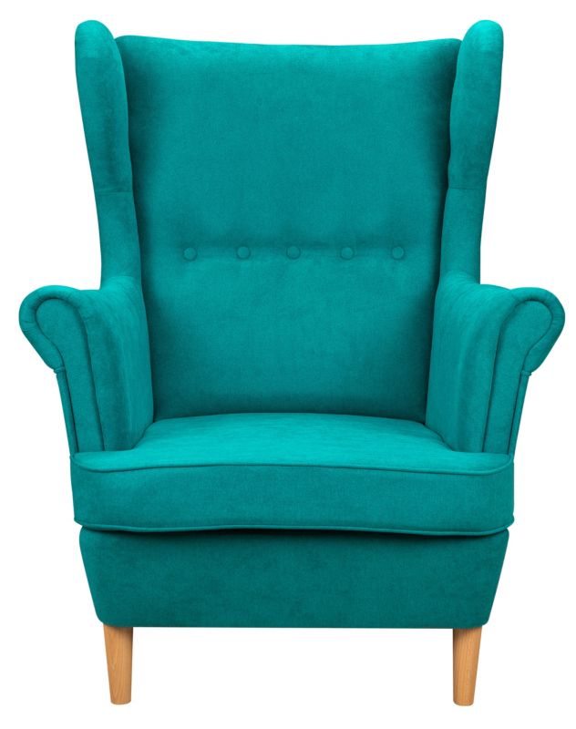 Fotel uszak skandynawski do salonu Bonni Denver Turkusowy 1 szt.