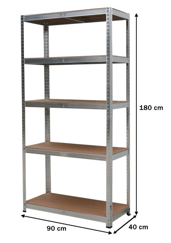 Regał magazynowy Bauerkraft metalowy 2w1, 5 półek 180x90x40 cm 1 szt.