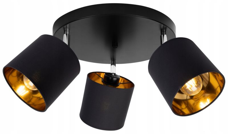 Lampa sufitowa wisząca kinkiet Light Home LH Gama 3x E27 60W czarny/złoty 1szt.