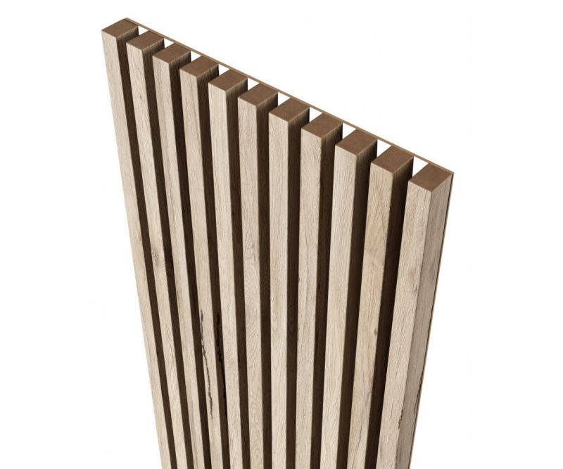 Lamele na białej płycie 18,5 x 275 cm Mebano PRO dąb sanremo jasny 4 szt.