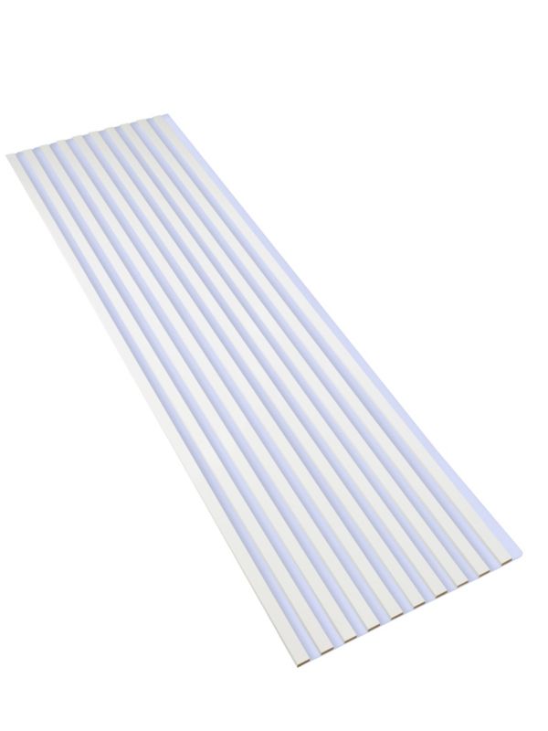 Lamele Ścienne Białe na Białej Płycie SunWood 275x58cm Panele Dekoracyjne 1 szt.