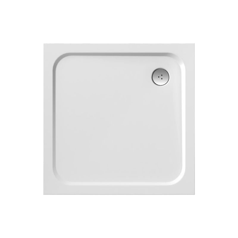 Kwadratowy brodzik prysznicowy Ravak z konglomeratu Perseus Pro 100 Chrome biały 1 szt