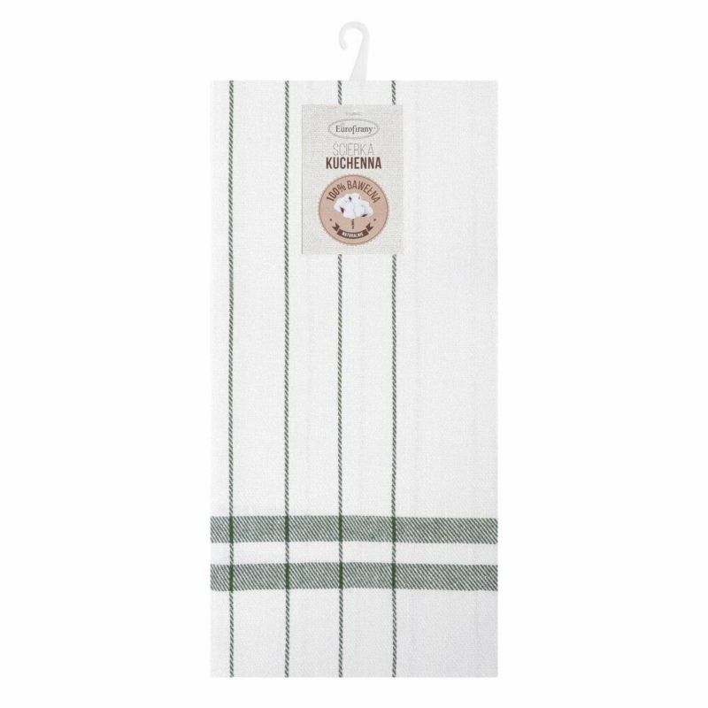 Ścierka kuchenna CHECK Eurofirany 50 x 70 cm biało, zielona 1 szt.