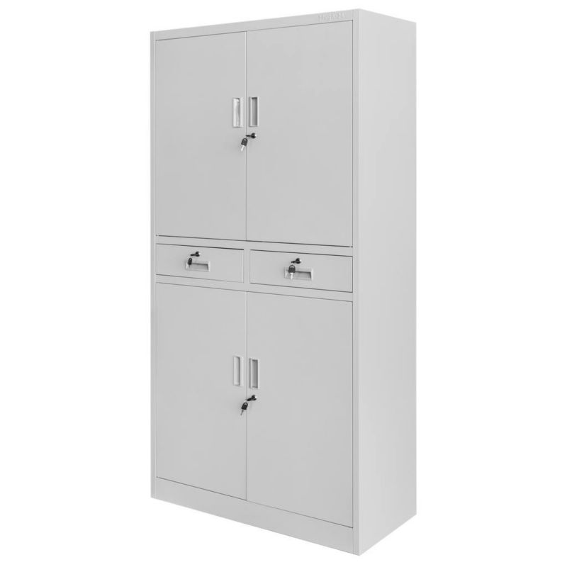 Szafa Mega-M WENUS W-02 biurowa metalowa na dokumenty z szufladami 900x400x1850 mm skręcana szara 1szt.