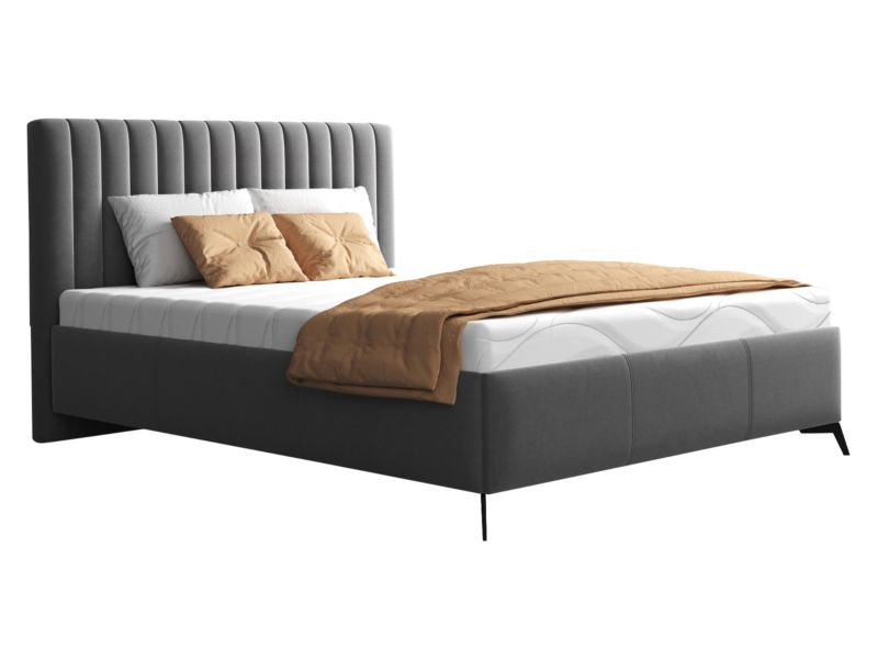 Łóżko tapicerowane MIRJAN 24 Morris 140x200 stalowy szary 1 szt.