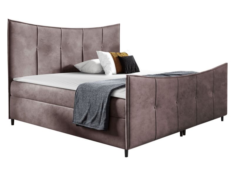 Łóżko kontynentalne MIRJAN 24 Bergamo Lux 140x200 brudny róż 1 szt.