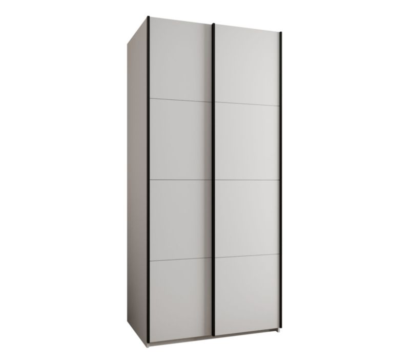 Szafa przesuwna Abiks LUX wysoka szer.110cm biały/biały/czarny 1szt.