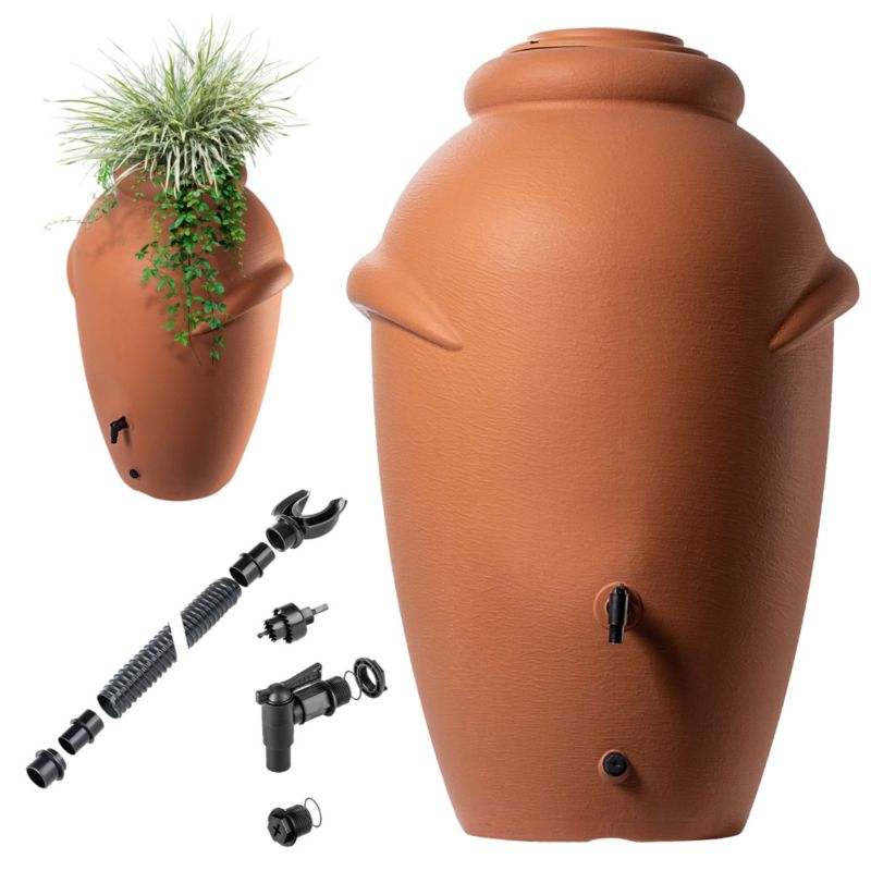 Zbiornik Na Deszczówkę KADAX 360L Wodę Beczka Z Kranem Doniczką 1 szt.