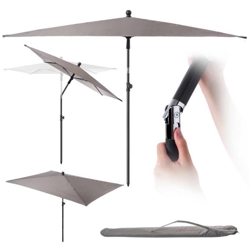 Parasol Balkonowy KADAX Ogrodowy Duży 210cm Składany Łamany Pokrowiec Prostokątny 1szt.