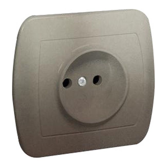 Gniazdo pojedyncze Kontakt-Simon Akord bez uziemienia satynowe