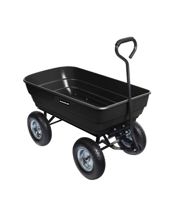 Wózek transportowy Bauerkraft, ogrodowa taczka, skrętne koła czarny 1 szt.
