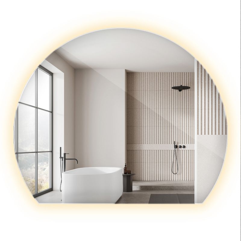 Lustro z oświetleniem ArtPrintCave 84 x 100 cm LED Ciepłe nad Umywalkę Nowoczesne do Łazienki 1 szt.