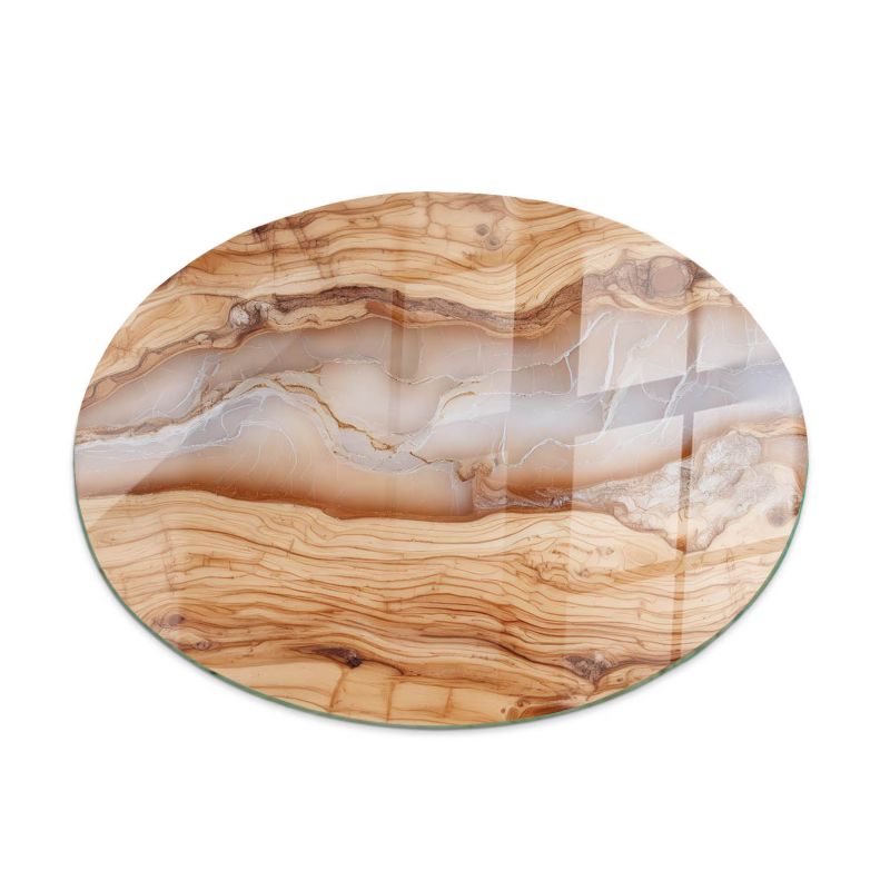 Blat ArtPrintCave fi90 cm Naturalne drewno z żywicą Na Taras Stolik 1 szt.