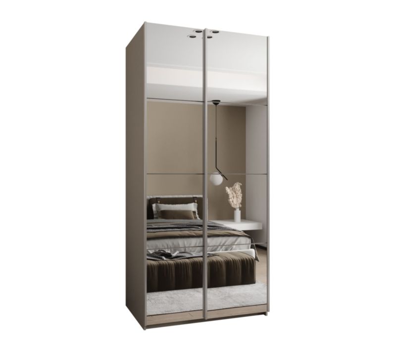 Szafa przesuwna Abiks LUX 2 wysoka szer.120cm kaszmir/kaszmir/srebrny 1szt.