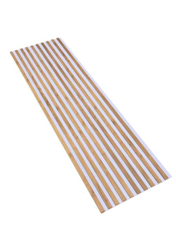 Lamele na Płycie Białej Ścienne SunWood 275x58cm Panele Dekoracyjne Dąb Craft Złoty 1 szt.