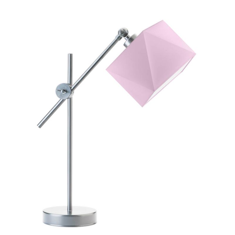 Lampka Nocna Volta Light Factory Modern Abażur Srebrny/Różowy Diament 1xE27 1szt.