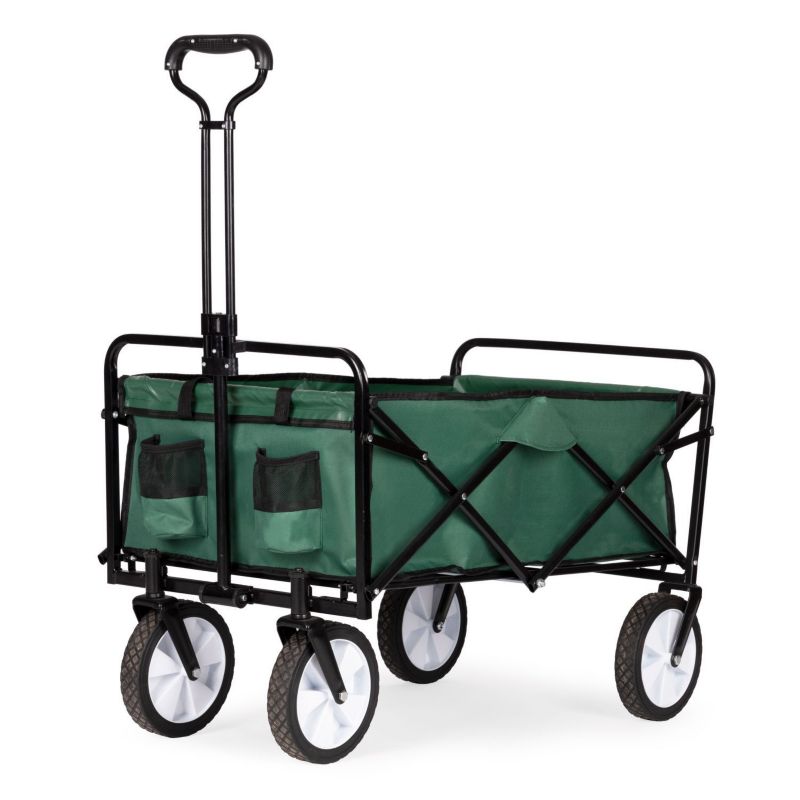 Wózek ogrodowy Bauerkraft składany transportowy plażowy turystyczny zielony 1 szt.