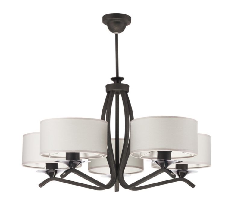 Żyrandol Jupiter KASZMIR grafitowo-biały 5xE27x20W IP20 wym:64x66x66cm - 1 szt.