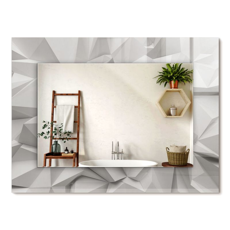 Lustro Prostokątne ArtPrintCave 80x60 cm Abstrakcyjne geometryczne kształty w Ramie z Nadrukiem do Garderoby 1 szt.