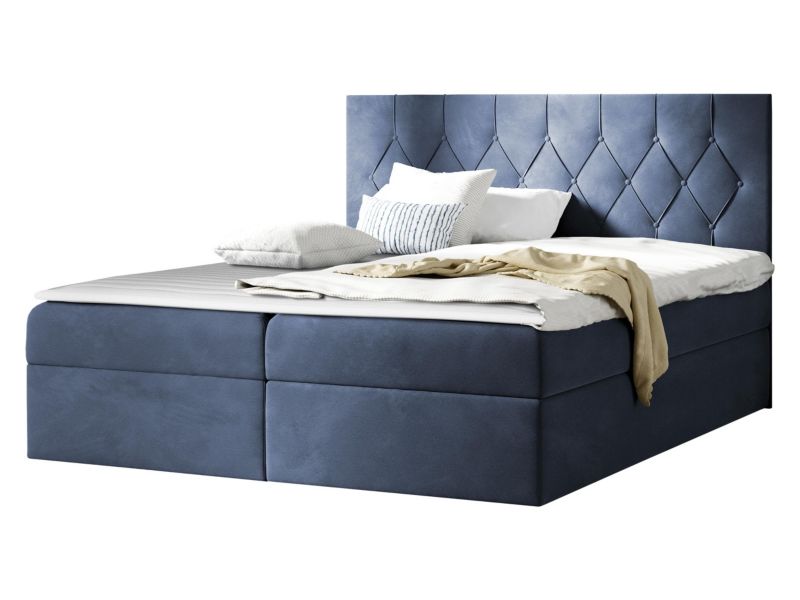 Łóżko kontynentalne MIRJAN 24 Sky 140x200 denimowy niebieski 1 szt.