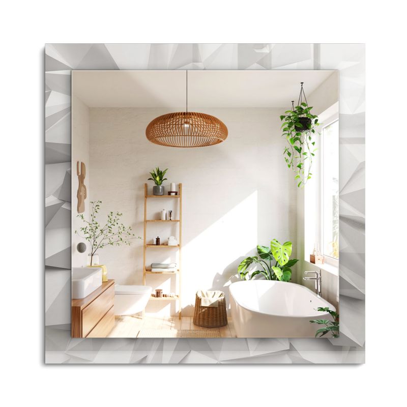 Lustro Kwadratowe ArtPrintCave 60x60 cm Abstrakcyjne geometryczne kształty w Ramie z Nadrukiem do Garderoby 1 szt.