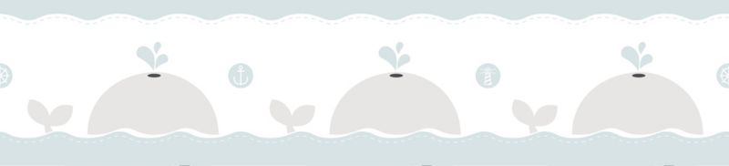 samoprzylepna granica tapety Sanders & Sanders wieloryby szaro zielonymIszarym 500 x 17.5 cm - 1 szt.