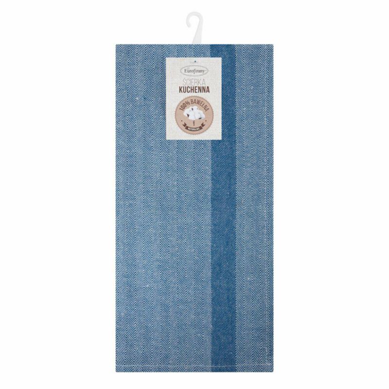 Ścierka kuchenna OLIVIA/11 Eurofirany 50 x 70 cm niebieska bawełniana w paski 1 szt.